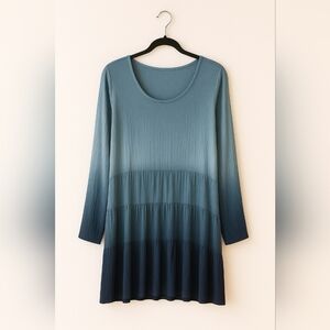 Cal Style NWT L Tunic Top Ombre Gradient Long Sleeve Boho Casual Soft Knit Flowy